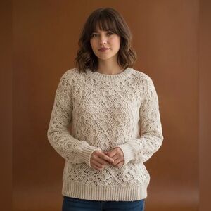 Listicle Intricate Lacy Detailing Pockets Knit Top Size M